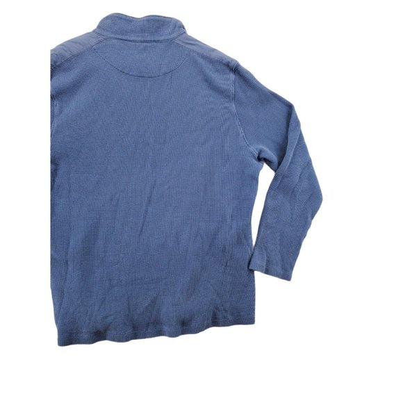 MICHAEL KORS Shirt Men's Long Sleeve Pullover 1/4 Zip Thermal Blue Size 2XL - Picture 9 of 10